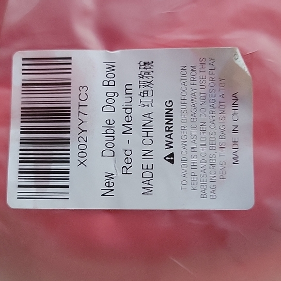 Red dog bowl Double bowl feeding tray - Picture 2 of 2